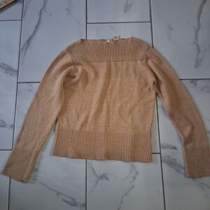 MOTH Anthropologie 100% Cotton Knit Sweater Women’s Large Tan Crewneck